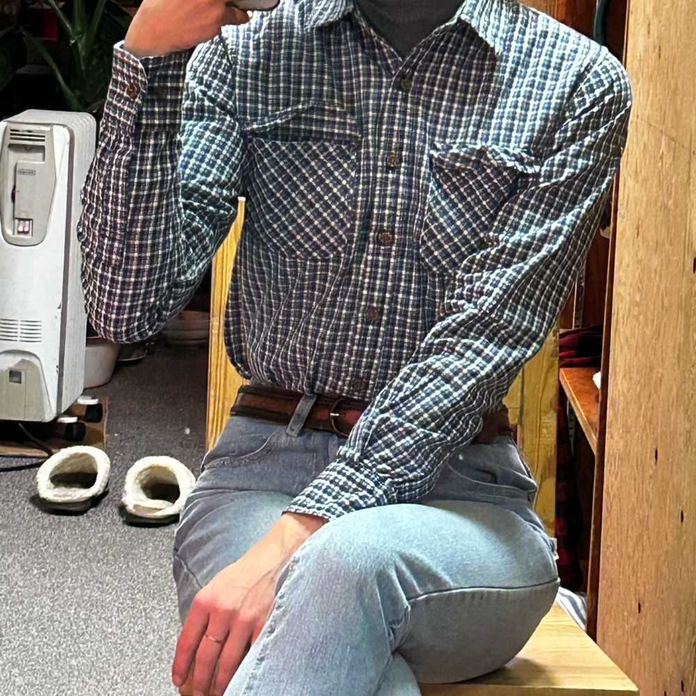 Arizona Jean Company Men's Navy Checkered Shirt